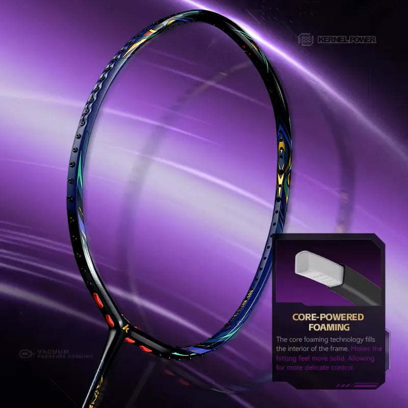 Badmintono raketė Kawasaki King K9 II Purple/Gold 4u (sustyguota)