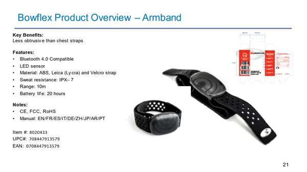 Bowflex Heart Rate Armband širdies ritmo rankos apyrankė