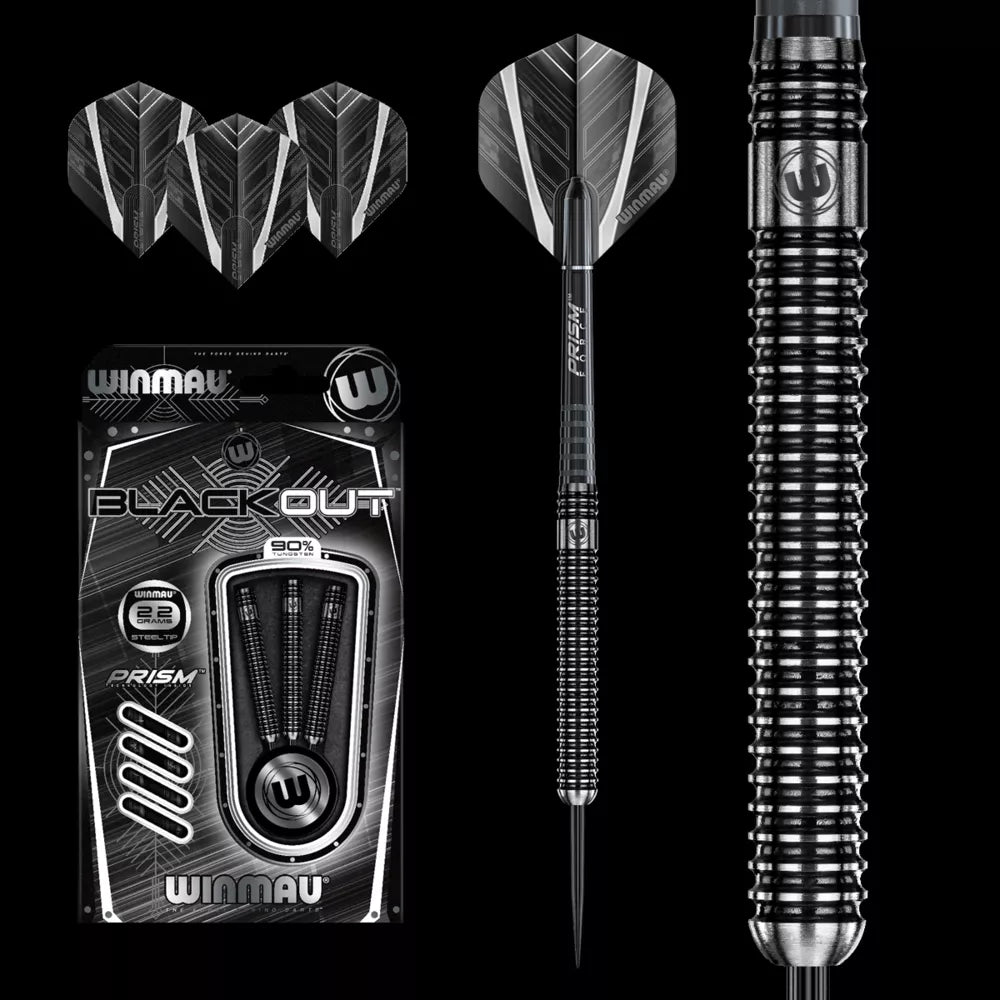 Smiginio strėlytės Winmau Blackout 90% Tungsten alloy 3x22g