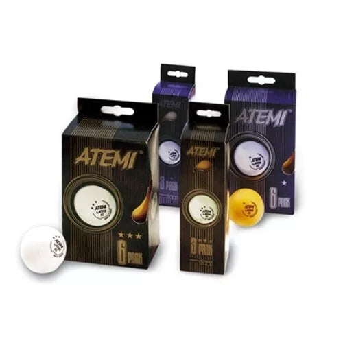 Stalo teniso kamuoliukai Atemi 1* 6vnt./pak. white